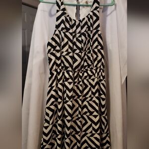 Womens Francescas Bird Cage Collection Geometrical Black & Tan Dress Size Large